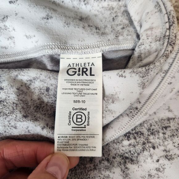 Athleta girls High Rise Textured Chit Chat Tight Leggings gray size M/8-10 - Picture 11 of 12